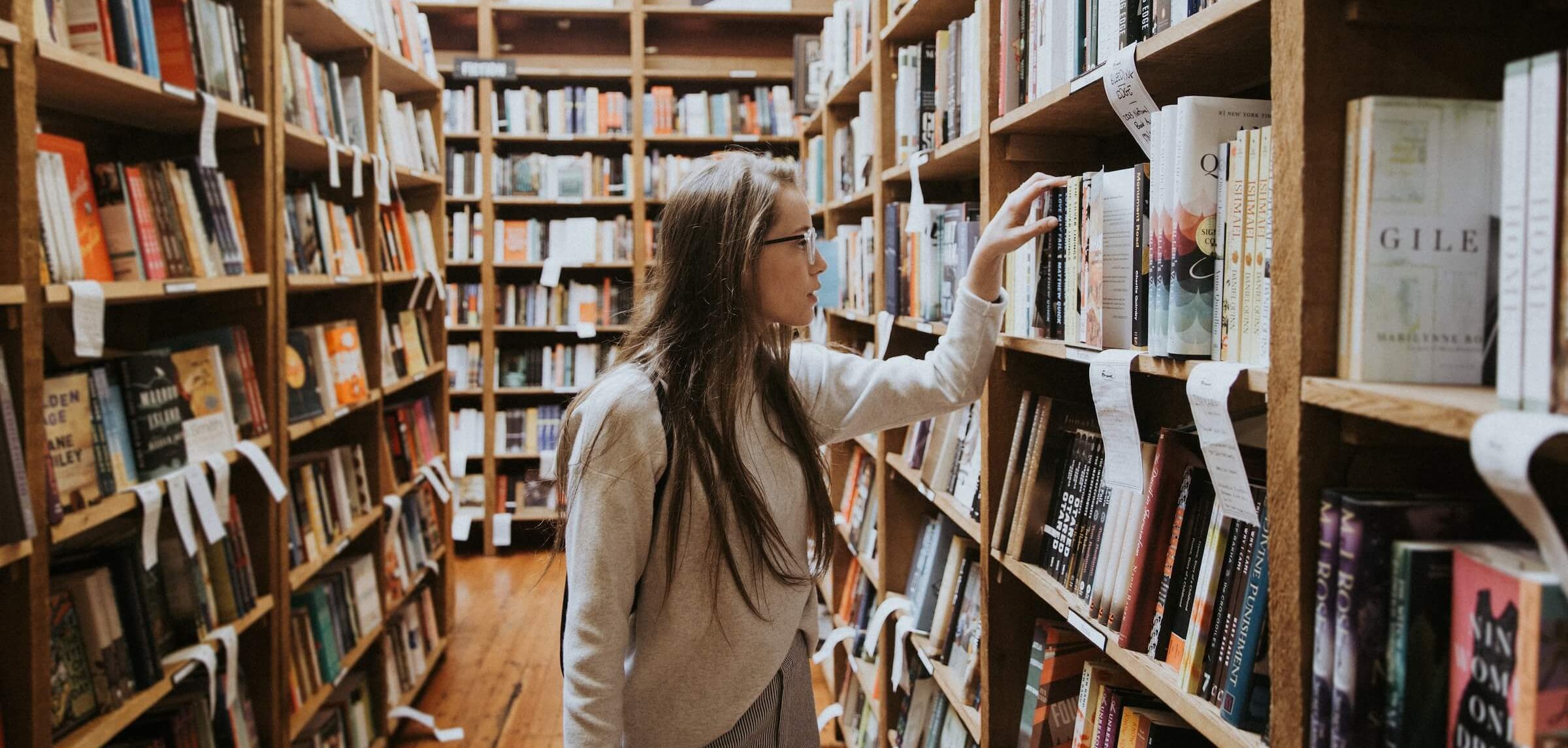 student in the libary