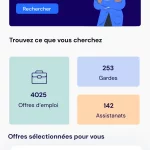 Interface de l’application MyMedJob, la plateforme belge qui facilite la recherche d’emploi dans le secteur de la santé pour médecins, infirmiers et paramédicaux.
