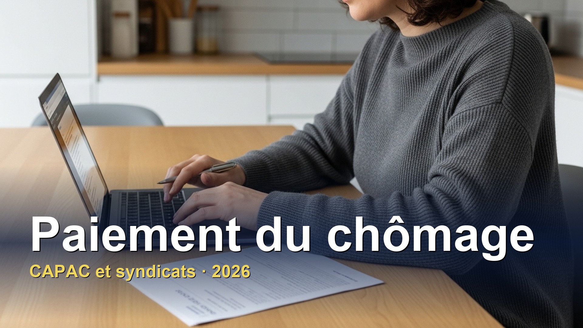 Personne vérifiant le paiement de ses allocations de chômage à domicile