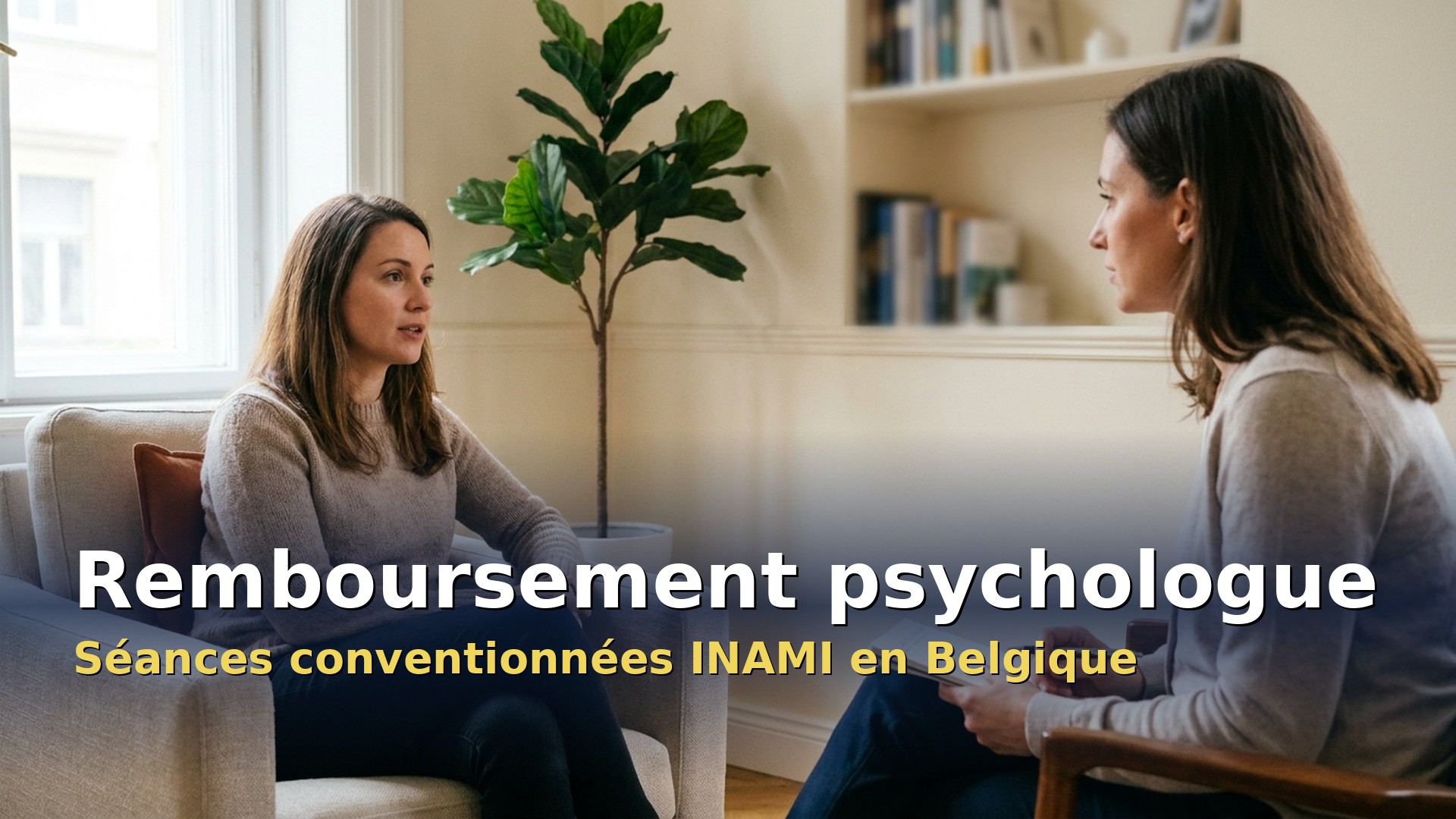 Remboursement psychologue : une patiente en séance avec une psychologue conventionnée INAMI en Belgique