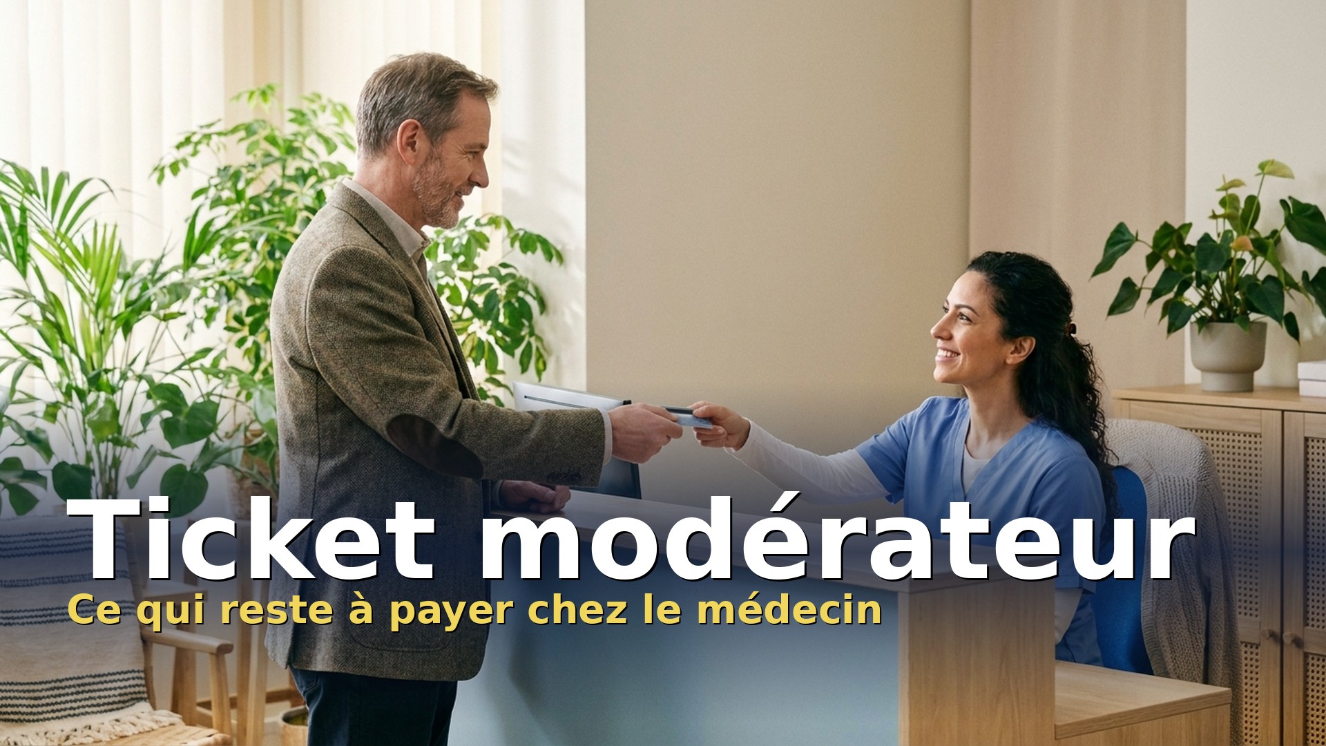 Ticket modérateur en Belgique : un patient paie sa part à l'accueil d'un cabinet de médecin généraliste