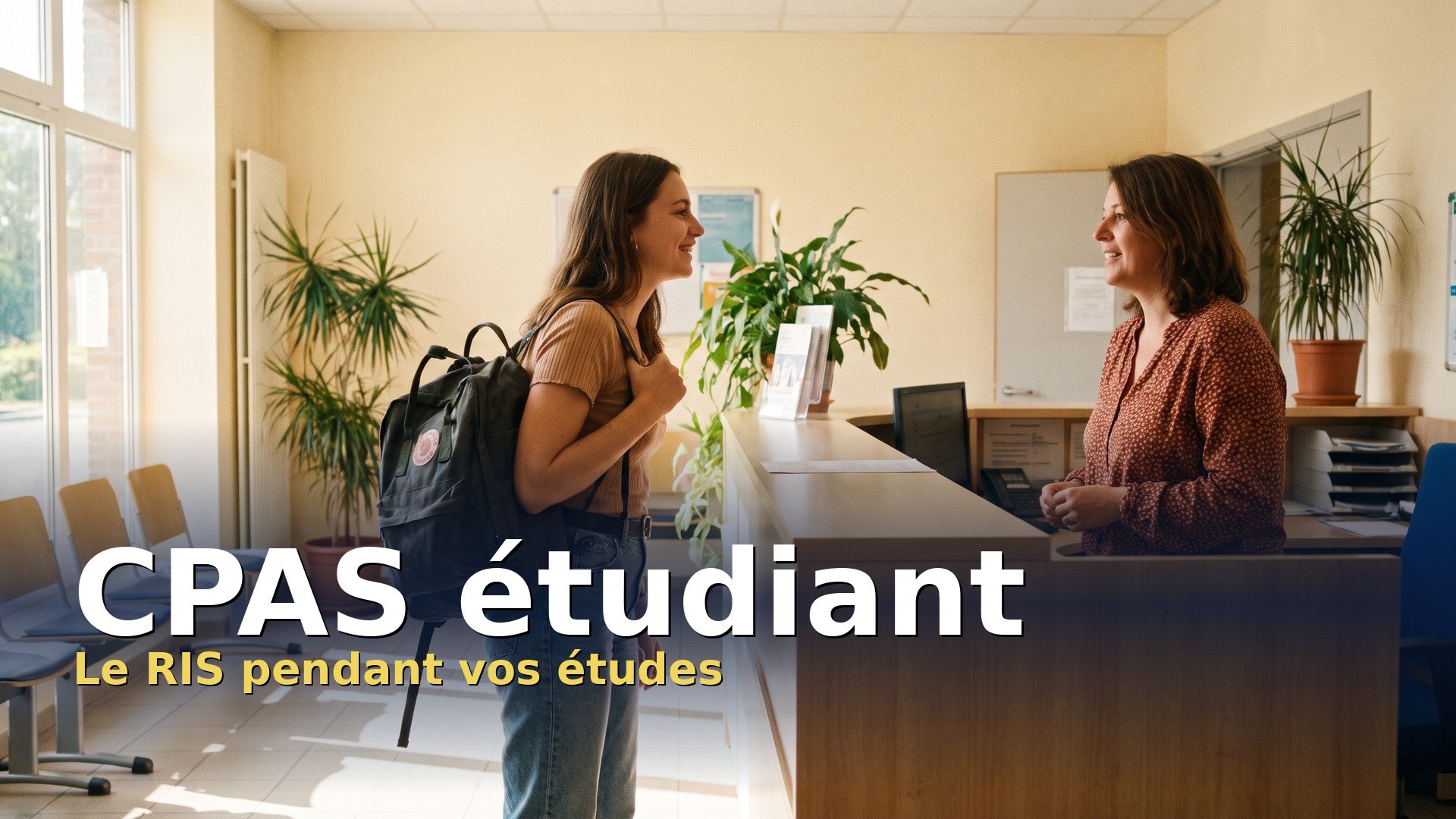 CPAS étudiant : une étudiante se renseigne sur le revenu d'intégration à l'accueil d'un CPAS