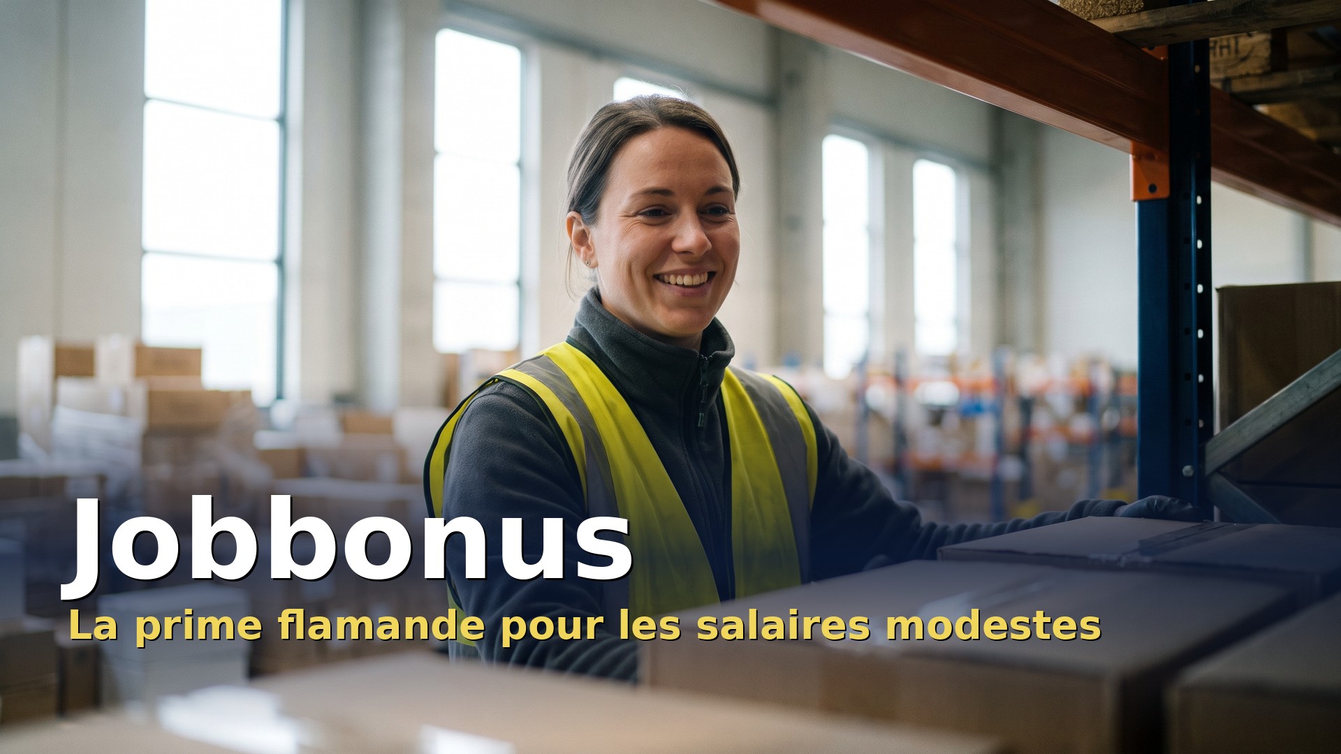 Jobbonus : travailleuse dans un entrepôt en Flandre, prime flamande pour les salaires modestes