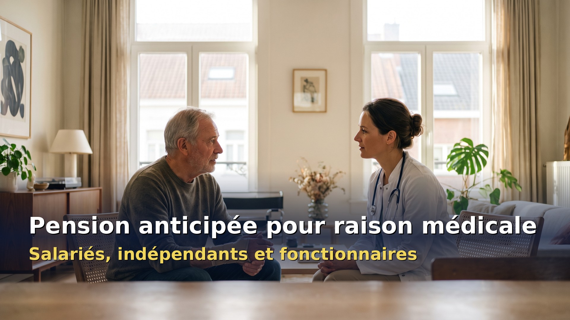 Pension anticipée pour raison médicale en Belgique : un homme de 60 ans parle avec une médecin