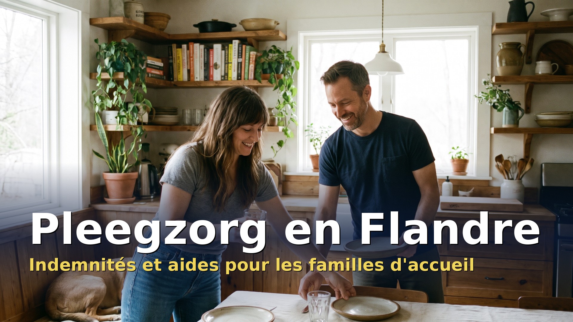 Pleegzorg en Flandre : couple de parents d'accueil qui dresse la table pour accueillir un enfant
