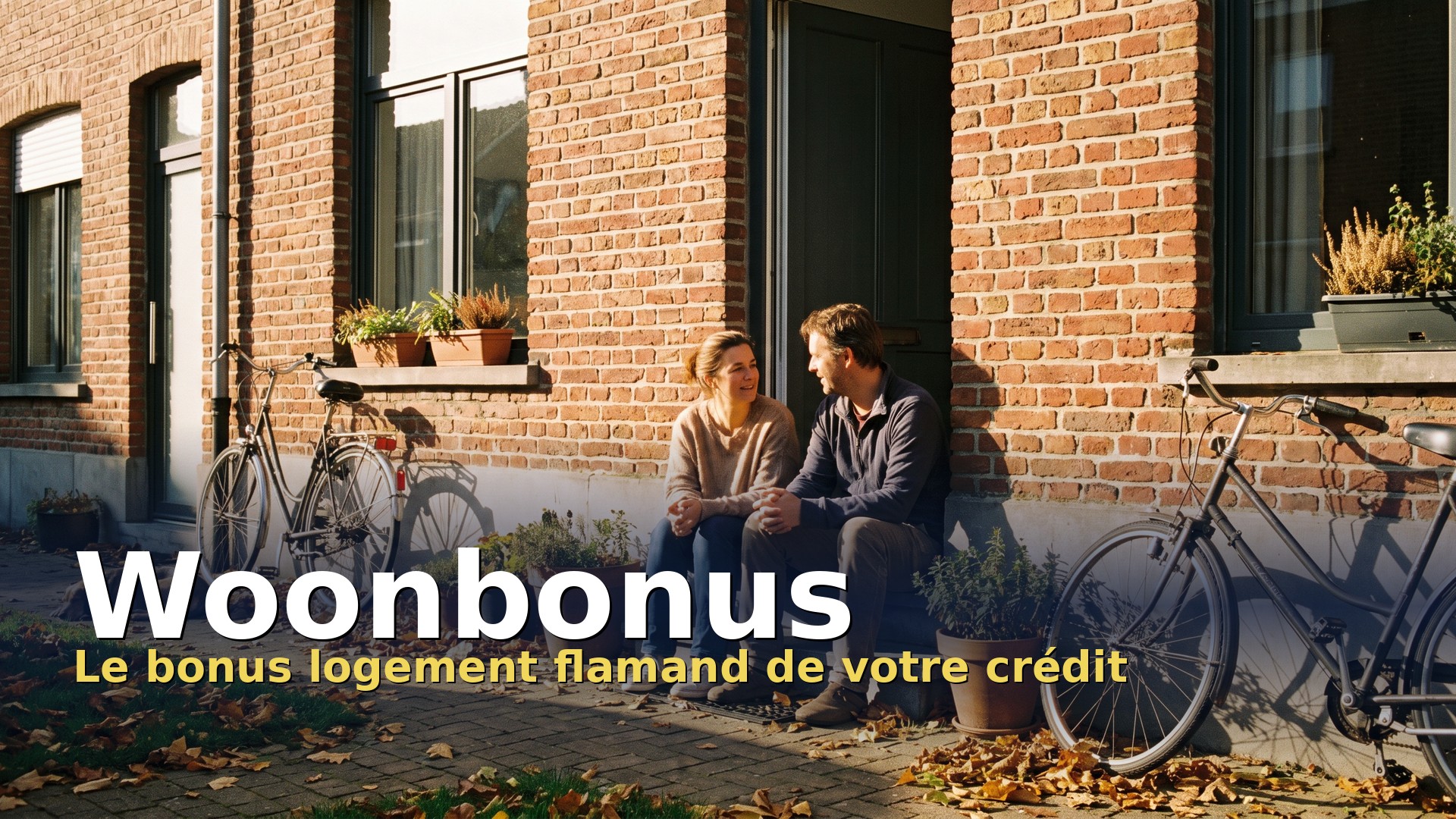 Woonbonus en Flandre : un couple propriétaire devant sa maison en briques remboursée par un crédit hypothécaire